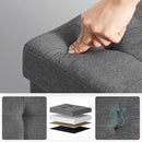 SONGMICS Storage Ottoman Bench, Foldable Foot Rest with Legs, 15 x 30 x 15.2 Inches, End of Bed Bench, Storage Chest, Load up to 660 lb, for Living Room, Bedroom, Entryway, Slate Gray ULSF16GYZ by CozyNest Decor