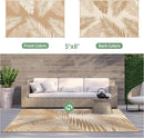 GENIMO Outdoor Rug 5' x 8' Waterproof for Patios Clearance, Reversible, Plastic Straw Camping Rug Carpet, Large Area Rugs Mats for RV, Picnic, Backyard, Deck, Balcony, Porch, Beach, Brown&Beige by CozyNest Decor