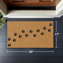 Barnyard Designs Natural Coco Coir Heavy Duty Backing Doormat - Large Cute Non-Slip Front Door Welcome Mat for Outside Entrance or Porch Entry, Brown (17x30, Paws) by CozyNest Decor
