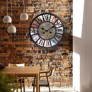 Unique Moving Gear Extra Large Wall Clock 21"-Battery Powered. Retro Industrial Steampunk Country Farmhouse Decor for Living Room, Kitchen,Bars, Restaurants, cafes, Offices(Black- 21") by CozyNest Decor