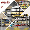 7000LBS Metal Steel Storage Shelves - 78.7" W Black 4 Tier Heavy Duty Rack Commercial Industrial Shelving with Adjustable Shelf for Basement Garage Warehouse - 78.7" W x 24" D x 78.7" H by GreenHaven Gardens