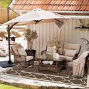 GENIMO 5' x 8' Outdoor Rug Waterproof for Patio Decor, Foldable Reversible Plastic Straw Area Rugs Mat for Camper, Outside Carpet for Rv, Deck, Porch, Picnic, Beach, Balcony, Coffee & Beige by GreenHaven Gardens