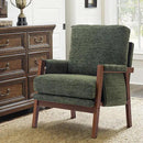 Modern Accent Chair for Living Room Mid Century Arm Chair Upholstered Bedroom Chair Comfy Lounge Chair with Solid Wood Frame, Green by CozyNest Decor