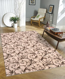 Non-Slip Washable 5x7 Area Rugs for Living Room Bedroom, Ultra Soft Bedside Rug, Indoor Floor Carpet for Kids Girls and Boys, Dorms, Nursery Rooms, Non-Skid Area Rug, Floral Beige Brown, 5' x 7' by TinyTreasures Baby Boutique