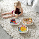 NaturalCozy 5-Piece Rectangle Storage Basket Set- Natural Cotton Rope Woven Baskets for Organizing! Small Basket for Montessori, Baby Nursery, Dog Toy Baskets, Cat Toy Box, Bathroom Organization Bin by TinyTreasures Baby Boutique