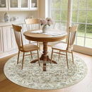 jinchan Round Rug 6ft Area Rugs Vintage Floral Distressed Design - Machine Washable Non-Slip Low-Pile Ultra-Thin Circle Rug for Entryway Bedside Living Room Dining Room Bedroom (6' Round,Taupe) by TinyTreasures Baby Boutique