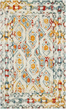 Unique Loom Rosso Collection Vintage, Geometric, Bohemian, Traditional, Distressed, Southwestern Area Rug, 5' 0" x 8' 0", Multi/Ivory by CozyNest Decor