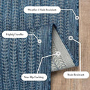 Adiva Rugs Outdoor Indoor Area Rug, Weather Resistant, Easy to Clean, Stain Resistant Floor Mat for Dining Room, Backyard, Deck, Patio (Azure Denim Blue, 6' X 9') by CozyNest Decor