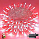 JMEXSUSS Connectable Red and White Christmas Lights, 8 Modes 100 LED Twinkle String Lights Indoor, Clear Wire Plug-in Christmas String Lights Outdoor Waterproof by GreenHaven Gardens