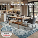 5x7 Area Rugs for Living Room Bedroom, Abstract Washable Rugs with Non-Slip Backing, Stain Resistant Indoor Floor Carpet for Dining Room Table Nursery Hallway Home Office-Blue/Ivory by TinyTreasures Baby Boutique