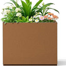 FENCY Metal Planter Box, Large Rectangular Planters for Outdoor Plants, Outdoor Tall Planters with Drainage Holes, Brown Metal Planters (30" L x 12" W x 24" H) by GreenHaven Gardens
