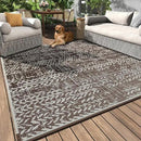 MontVoo Outdoor Rug Waterproof-Patio Rug Mat 5x8 Outdoor Carpet Reversible RV Camping Picnic Plastic Straw Rug Outside Outdoor Area Rug for Balcony Deck Backyard Patio Decor Boho Modern-Brown by GreenHaven Gardens