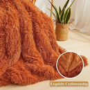 XeGe Luxury Faux Fur Blanket, Burnt Orange Soft Fluffy Bed Throw, Shaggy Plush Big Decorative Couch Throw, Cute Furry Fuzzy Blanket for Sofa Bed, Burnt Orange, 60x90 by CozyNest Decor