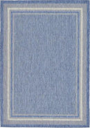 Unique Loom Outdoor Border Collection Area Rug - Soft Border (8' x 11' 4" Rectangle, Blue/ Ivory) by GreenHaven Gardens