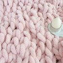 Maetoow 30X40 Inch Chenille Chunky Knit Blanket Throw, Handmade Warm & Cozy Blanket Couch, Bed, Home Decor, Soft Breathable Fleece Banket, Christmas Thick and Giant Yarn Throws, Light Pink by CozyNest Decor