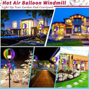 Solar Wind Spinner Outdoor - Hot Air Balloon Wind Spinners, Metal Garden Decor with LED Lights, 360° Rotating Waterproof Yard Decorations, Solar Powered for Day & Night, Lawn & Patio Windmill by CozyNest Decor