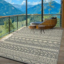 GAOMON Outdoor Rug for Patio Clearance 5x8 Reversible Plastic Straw Patio Rug for Camping Stain & UV Resistant RV Mats for Porch, Deck, Backyard, Camper, Balcony, Picnic, Black&Brown by CozyNest Decor