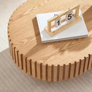 43.7" Oval Coffee Table for Living Room,Modern Handcraft Drum Coffee TableSmall Wooden Coffee Table with Sturdy Pedestal Easy Assembly for Office-Natural by CozyNest Decor