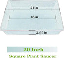 Square Plant Saucer 20 Inch 2 Pack, Large Plant Trays for Pots Heavy Duty Plastic Plant Saucers for Indoors Outdoors, Flower Pot No Holes Plant Lover Gardening Gifts by GreenHaven Gardens