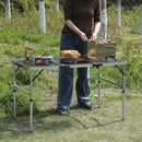 RedSwing Portable Grill Table for Outside, Aluminum Folding Grill Stand Table for Outdoor Camping Picnic BBQ, Lightweight Adjustable Height, (48"x24"x15"/28" Sliver) by GreenHaven Gardens