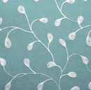 MIUCO Floral Embroidered Semi Sheer Curtains Faux Linen Grommet Window Panel Pair for Bedroom 52 x 63 Inch, Teal by CozyNest Decor