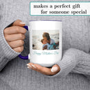 Personalized Coffee Mug, Custom Photo Text 15 Oz Ceramic Mug, Customized Picture Name Tea Cup, Unique Gift Idea, Taza Cafe Personalizadas Fotos, Cute Custom Gifts Mom Women Men, Mother's Day, Navy by TinyTreasures Baby Boutique