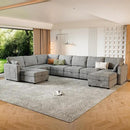 mestyl Modular Sectional Sofa Convertible Sofa Couch Set with Storage for Living Room, Modern 7 Seater Modular Sectional Couch with 2 Movable Ottoman (Grey) by CozyNest Decor