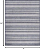 Stripe Outdoor Rug 6x9 Washable Outside Carpet for Indoor Patio Porch Waterproof Easy Cleaning Non Shedding Area Rugs Blue 6 x 9 by CozyNest Decor