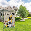 Welcome Summer Gnome Garden Flag Spring Summer Bee Sunflower Yard Flag 12x18 Double Sided Burlap Daisy House Flag for Rustic Seasonal Outside Outdoor House Decoration (ONLY FLAG) by CozyNest Decor