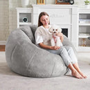 Hobestluk Bean Bag Chairs Large Bean Bag Couch for Adults Stuffed Sofa Chair Comfy Giant Bean Bag Chair with Spacious Design for Reading, Playing or Relaxing (Grey) by CozyNest Decor