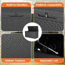 100 Gallon Resin Deck Box, Lockable Patio Outdoor Storage Box for Furniture, Garden Tools and Tools Storage, Waterproof Outside Storage Boxes - Patterned black by GreenHaven Gardens