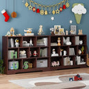Book Shelf Set of 2, 10 Cubes Storage Organizer, 3-Tier Open Bookshelf Wooden Bookcase, Freestanding Cherry Bookshelf Cube Shelf for Living Room by CozyNest Decor