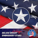 American Flag 2.5x4 Ft Embroidered Stars, Sewn Stripes, Brass Grommets US Flag Decorations, Outdoors Indoors USA Flags Polyester 2.5 x 4 Foot by GreenHaven Gardens