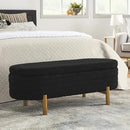 Furniliving 46” Storage Benches, End of Bed Bench with Button-Tufted Large Upholstered Storage Ottoman Teddy Window Bench with Storage Shoe Cabinet Bench, for Bedroom, Entryway, Closet, Black by CozyNest Decor
