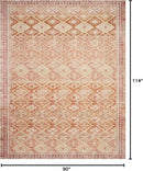 Loloi Layla Collection LAY-16 Natural/Spice 7'-6" x 9'-6" .13" Thick Area Rug, Soft, Durable, Vintage Inspired, Distressed, Low Pile, Non-Shedding, Easy Clean, Printed, Living Room Rug by CozyNest Decor