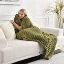 Maetoow Tighter Version Chenille Chunky Knit Blanket Throw 50×60 Inch, Handmade Warm & Cozy Blanket Couch, Bed, Home Decor, Soft Fleece Banket, Boho Thick Blankets and Giant Yarn Throws，Olive Green by CozyNest Decor