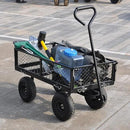 400 Lbs Capacity Mesh Steel Garden Cart Folding Utility Wagon with Removable Sides Multi-Purpose by GreenHaven Gardens