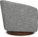 CHITA Swivel Accent Chair, FSC Certified Upholstered Fabric Barrel Chair for Living Room, Fully Assembled, Dark Grey by CozyNest Decor