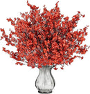 Sggvecsy 15 Pcs Babys Breath Artificial Flowers Gypsophila Bouquets Bulk Real Touch Fake Silk Flowers for Home DIY Floral Arrangement Table Centerpiece Fall Thanksgiving Autumn Decoration (Orange Red) by CozyNest Decor