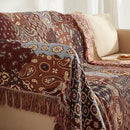 Boho Throw Blanket for Couch Sofa Bed, 100% Cotton Woven Quilt with Tassel 80”x90”, Super Soft Muslin Blanket with Patchwork Printed, Decorative Reversible Bed Blanket/Cover for All Seasons by CozyNest Decor