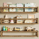 Upgraded Thick Floating Shelves - 24 Inch Multi-Use Wall-Mounted Bookshelves for Kids and Nursery, Ideal for Books, Toy, Spice Rack, Decor - Walnut Brown by CozyNest Decor