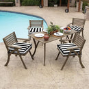 Arden Selections Outdoor Wicker Chair Cushion, 20 x 18, Rain-Proof, Fade Resistant 21 x 21, Black Cabana Stripe (Pack of 4) by GreenHaven Gardens