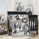 Lambs & Ivy Urban Jungle 4-Piece Crib Bedding Set - Gray, Brown, White, Jungle by TinyTreasures Baby Boutique