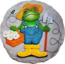 Spoontiques - Garden Décor - Frog Farmer Stepping Stone - Decorative Stone for Garden by CozyNest Decor