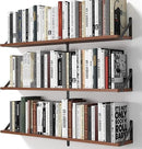 Heimlove Floating Shelves for Wall, 36 Inch Long Wood Floating Bookshelf Set of 3, Wall Mounted Hanging Shelf for Bathroom Bedroom Kitchen, Walnut by CozyNest Decor