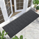 Yimobra Front Door Mat Outdoor Indoor 72x24, All-Season, All-Weather, Heavy Duty Welcome Door Mats Outside Entrance, Non Slip Porch Patio Entrance Mat, Black Gray by CozyNest Decor
