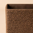 LA JOLIE MUSE Paper Rope Woven Storage Basket Set of 4 with Fabric Liner, Stackable Multipurpose Organizer Bin, Brown by TinyTreasures Baby Boutique