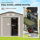 Outsunny 11' x 13' Outdoor Storage Shed, Garden Tool Metal Shed with Foundation Kit, Double Lockable Door, Air Vents and Sloping Roof, for Backyard, Patio, Lawn, Light Gray by GreenHaven Gardens