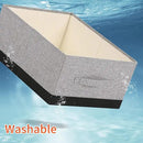 linen closet organizers and storage, 3 Pack Large Storage Baskets, Washable, Clothing Storage Bins with Handle, Closet Organizer for Storage Sweater,Sheets (gray black, 16"x9½"x6¾") by CozyNest Decor