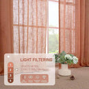 LAMIT Small Window Linen Curtains 36 inches Long, Light Filtering Linen Textured Bronze Grommet Soft Semi Sheer Drapes for Half Windows/Bathroom, 2 Panels, Terracotta, 34 x 36 Inch by CozyNest Decor